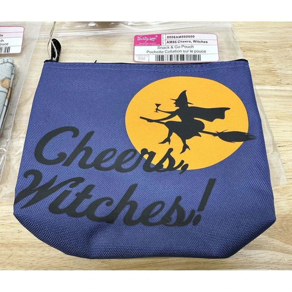 Thirty-One Lot Snack & Go Pouch Halloween Cheers Witches And Bunny Tails Easter